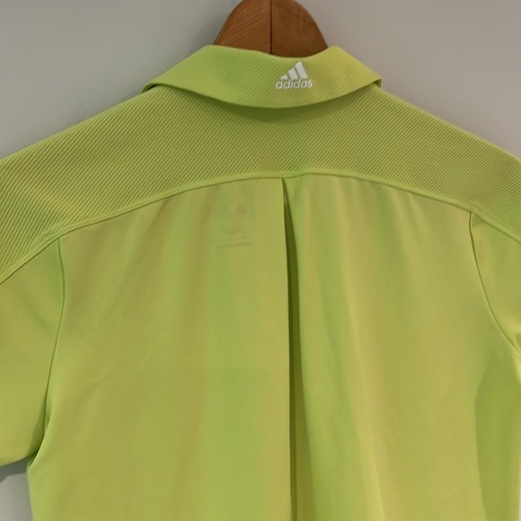 ADIDAS ADIZERO Golf Polo Short Sleeve Neon Yellow Green Women’s Small Mesh - Picture 8 of 8